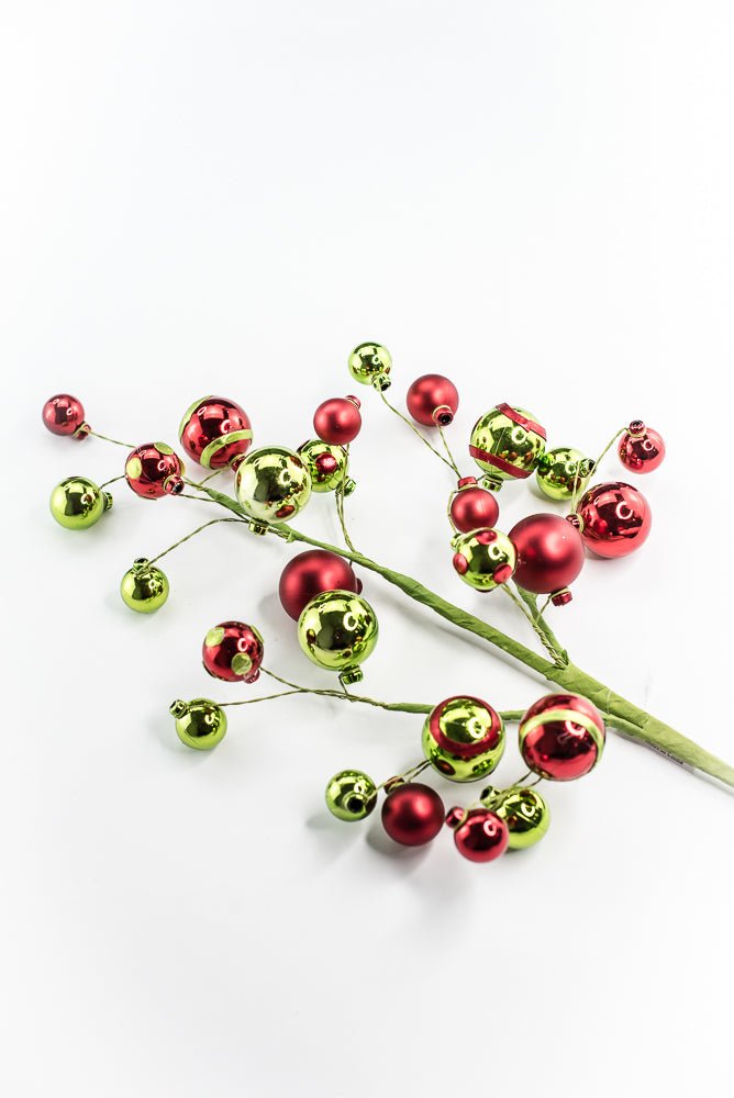 Green and Red Mixed Matte Shiny Ball - Greenery Market40081-GNRD