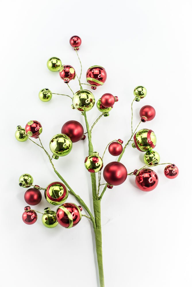 Green and Red Mixed Matte Shiny Ball - Greenery Market40081-GNRD