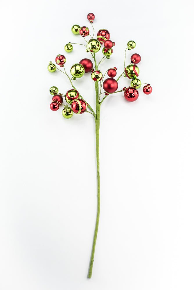 Green and Red Mixed Matte Shiny Ball - Greenery Market40081-GNRD