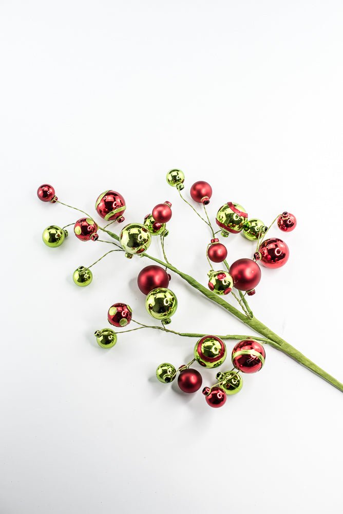 Green and Red Mixed Matte Shiny Ball - Greenery Market40081-GNRD