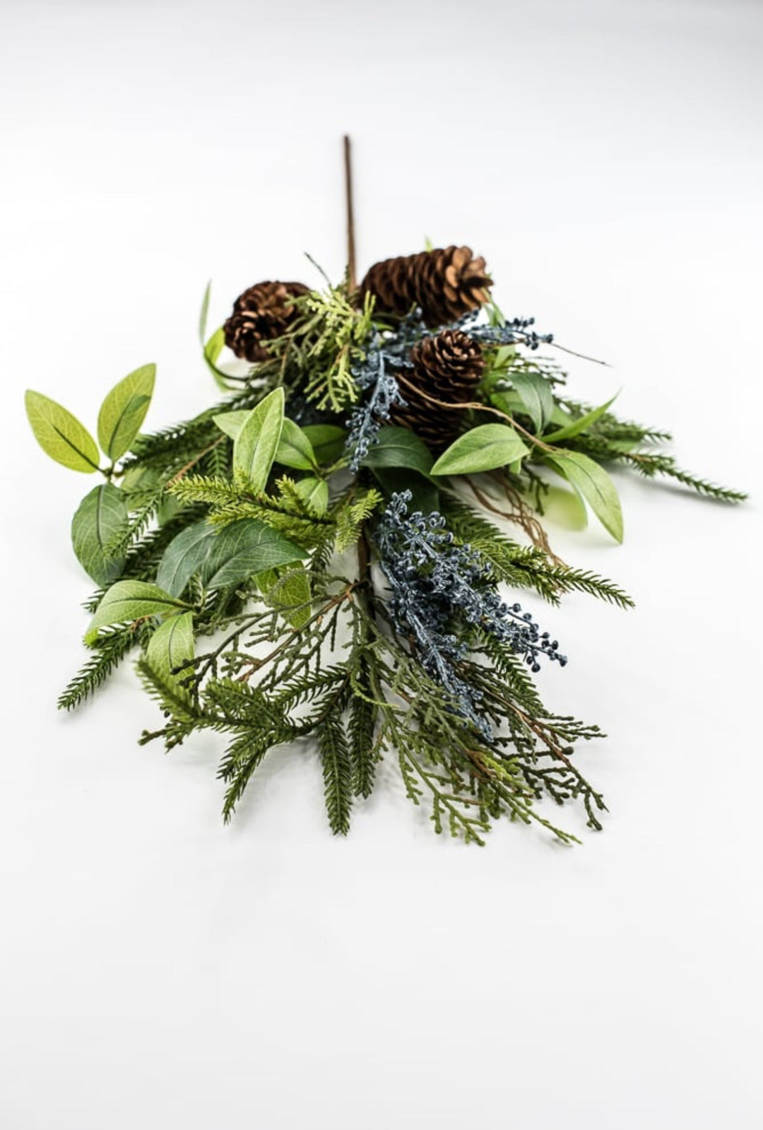 Green & Blue Berry Pine Cone Pine Spray - 28" - Greenery MarketXDS060-GR/BL