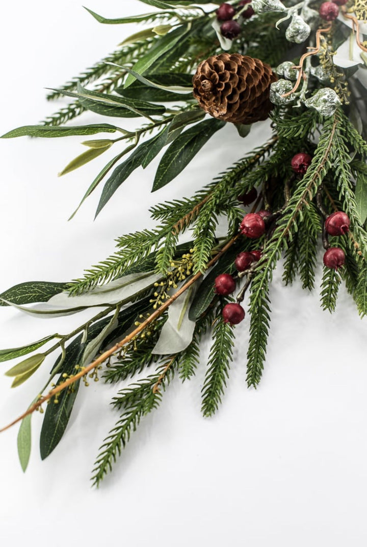 Green & Brown Pinecone, Berry, Eucalyptus & Pine Spray - 28" - Greenery MarketXDS058-GR/BR