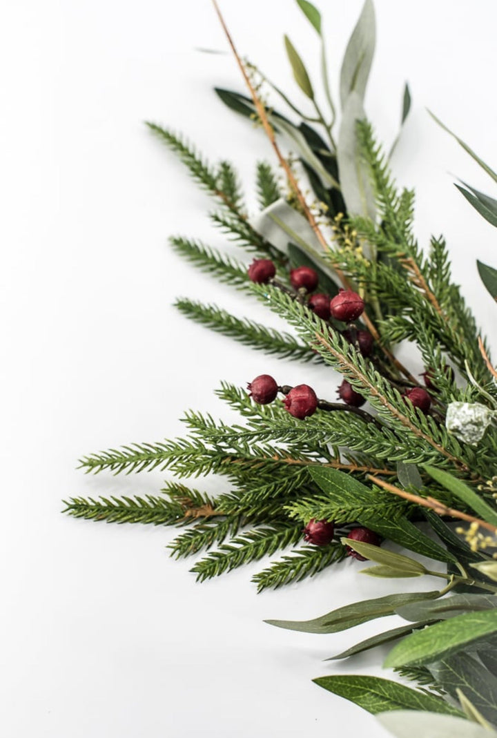 Green & Brown Pinecone, Berry, Eucalyptus & Pine Spray - 28" - Greenery MarketXDS058-GR/BR