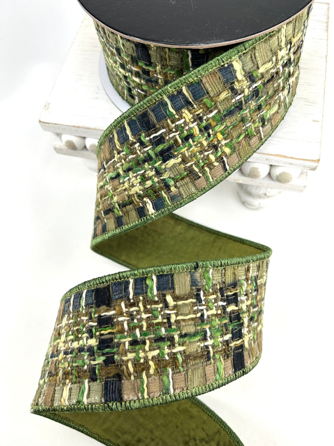 Green & Brown Wired Tweed Ribbon - 2.5" - Greenery MarketWired Ribbon215278