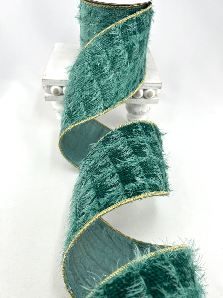 Green Celadon Eyelash Yarn Ribbon - 4" - Greenery MarketRW0079-GR