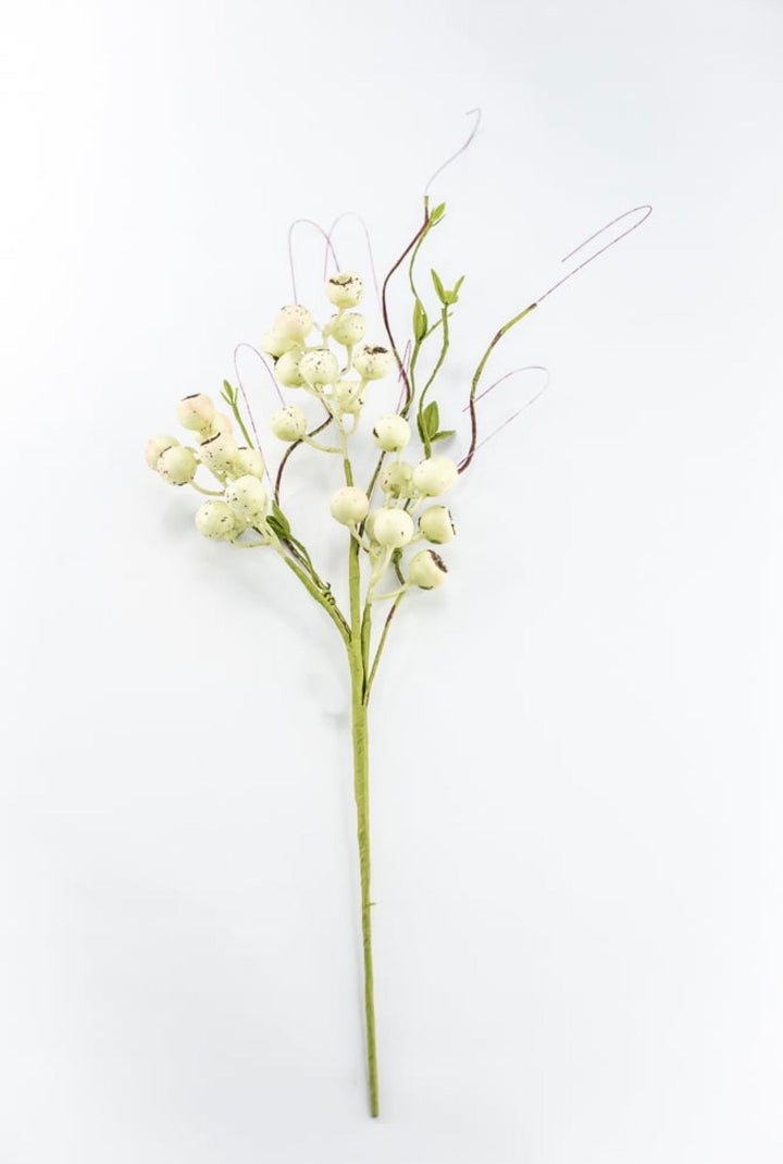 Green Cream Berry Twig Spray - 26" - Greenery Market63942GN