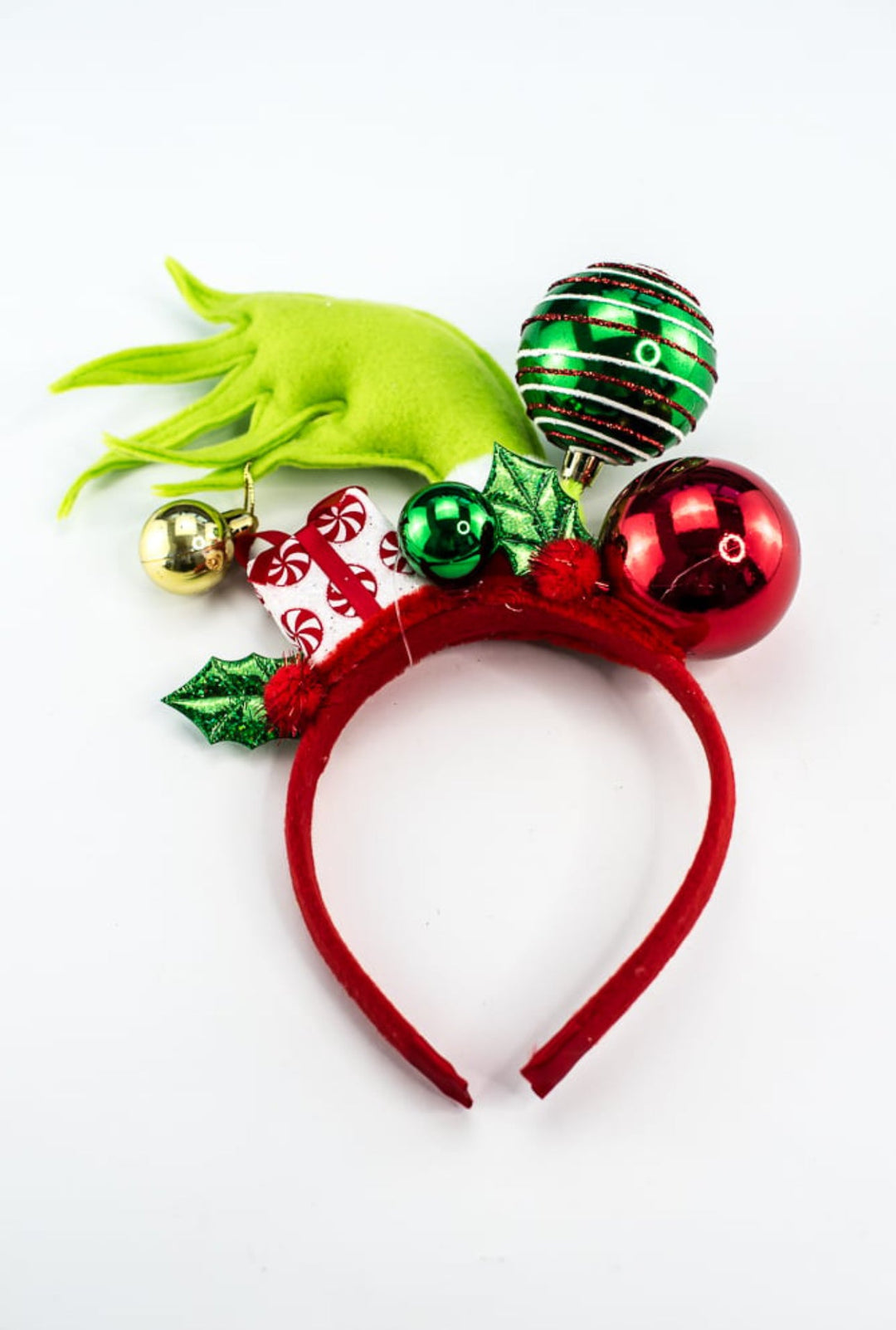 Green elf Christmas headband with ornaments - Greenery MarketPicks229101