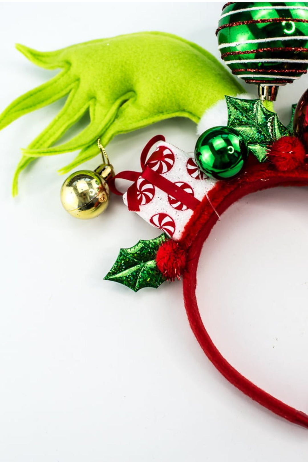 Green elf Christmas headband with ornaments - Greenery MarketPicks229101