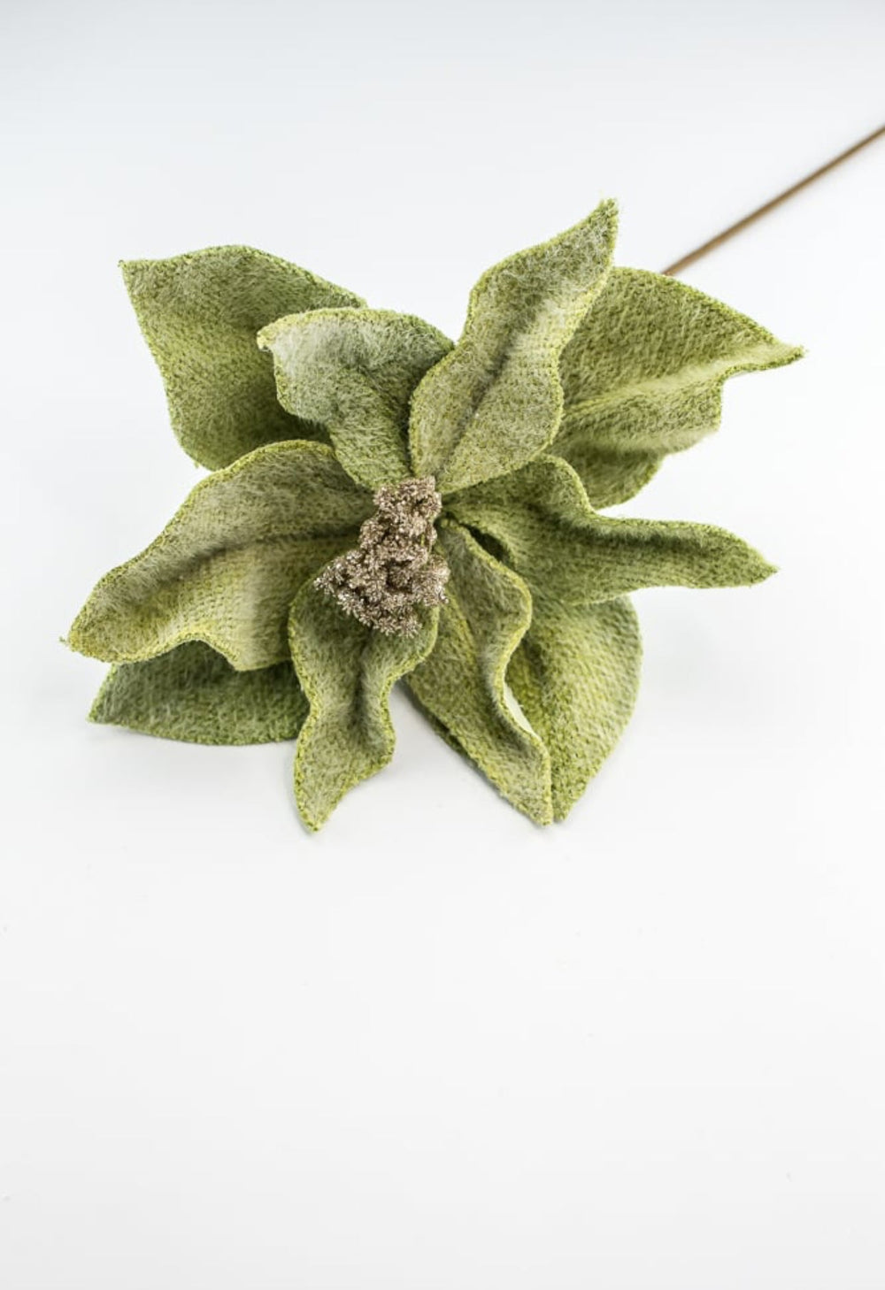 Green felted poinsettia stem - Greenery Market233719