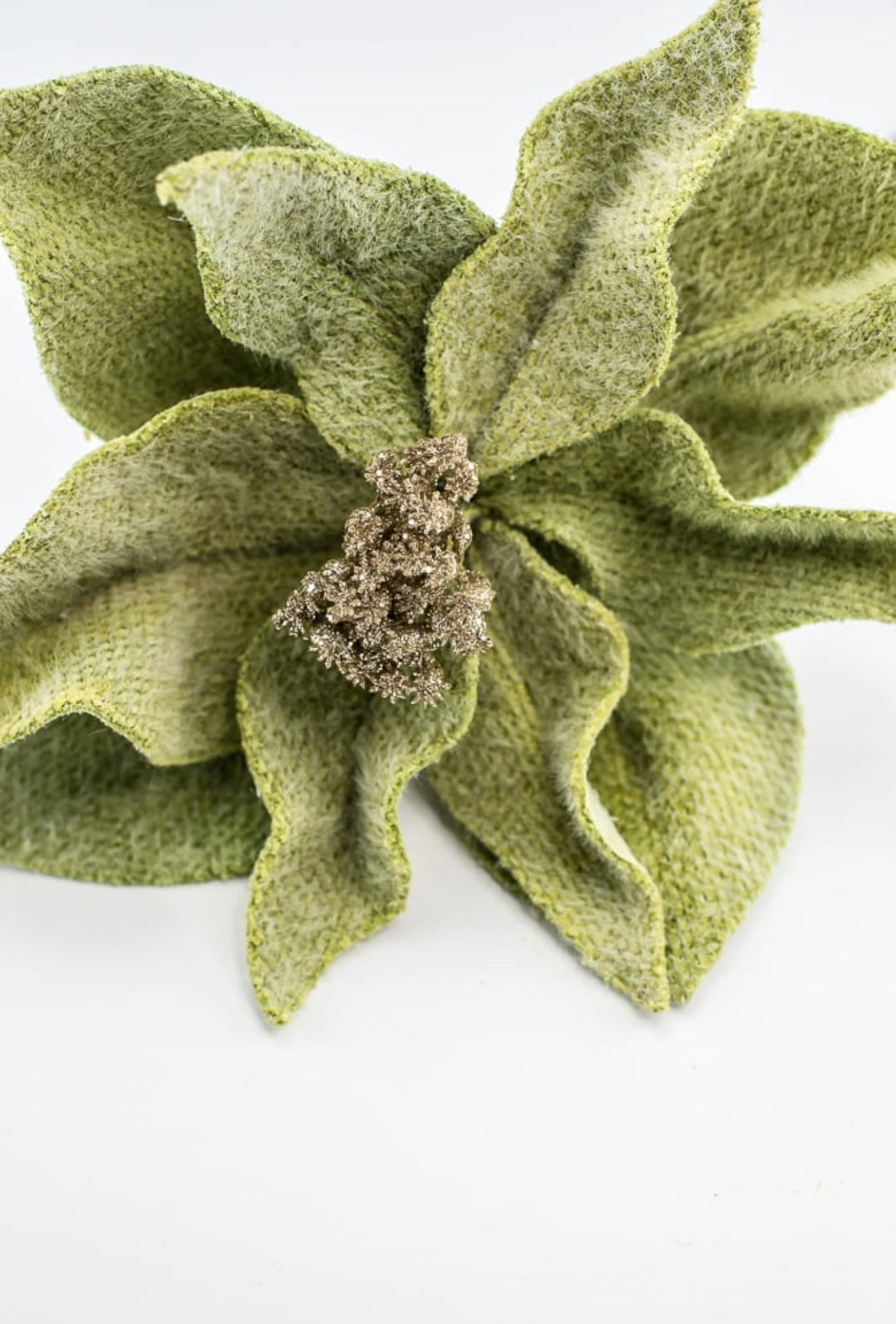 Green felted poinsettia stem - Greenery Market233719