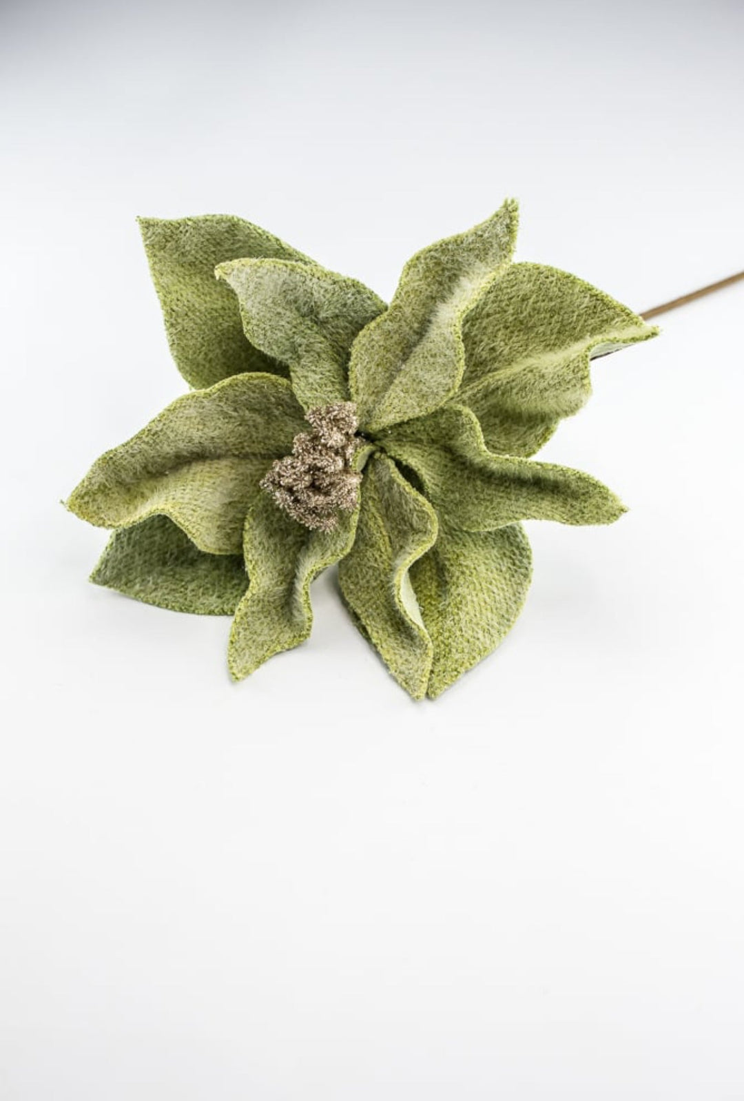 Green felted poinsettia stem - Greenery Market233719