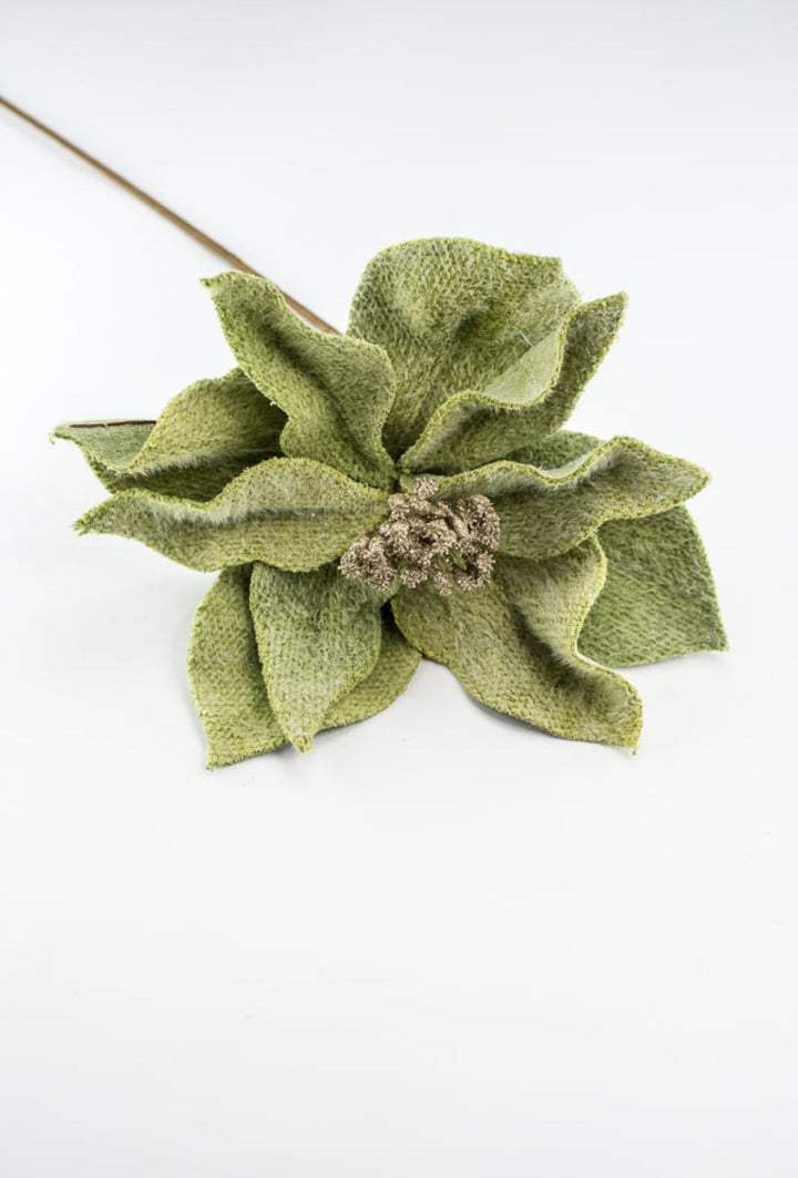 Green felted poinsettia stem - Greenery Market233719