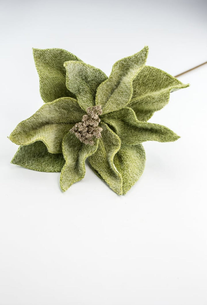 Green felted poinsettia stem - Greenery Market233719