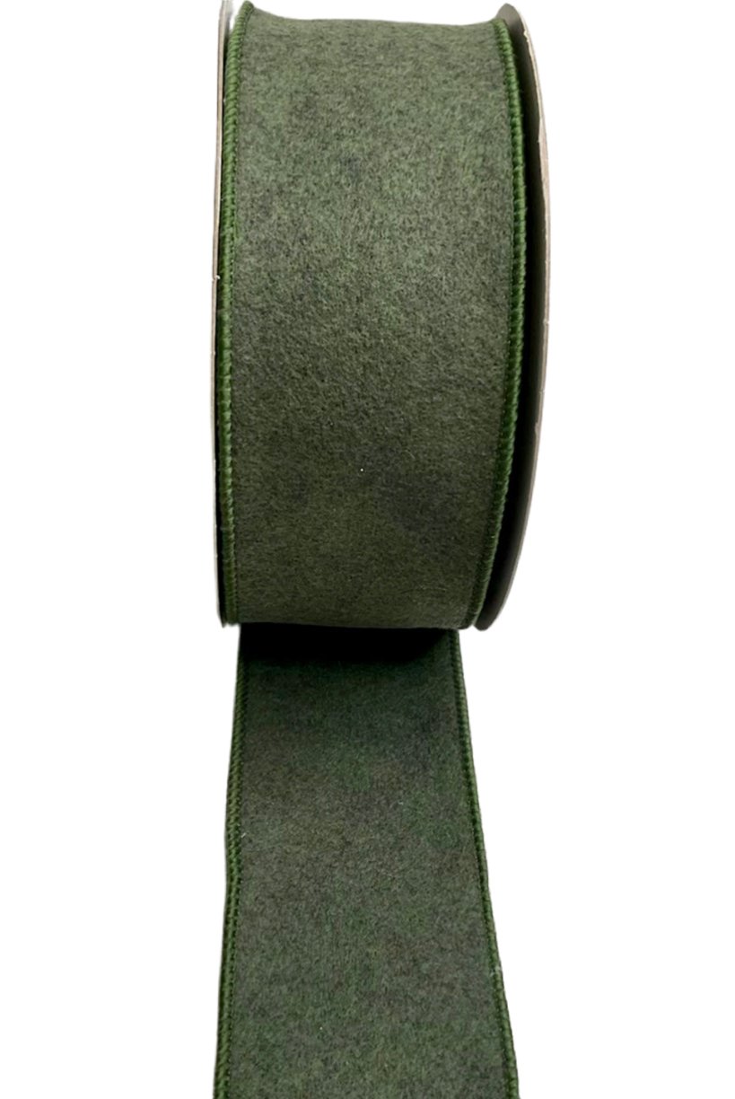 Green flannel style wired ribbon 2.5” - Greenery MarketRibbons & Trim138960