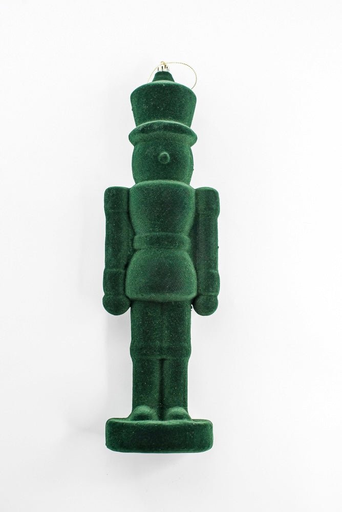 Green, Flocked Nutcracker Ornament - 13" - Greenery MarketOrnaments86924GN