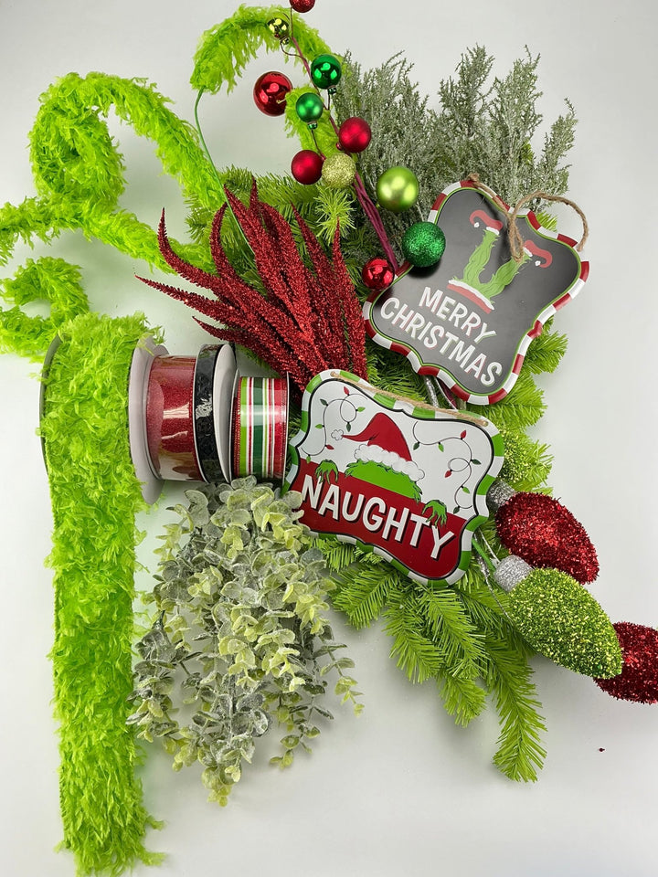 Green fuzzy elf kit with swag - Greenery MarketgreenfurxSTRIPE