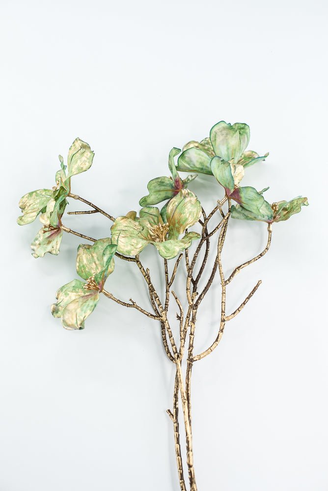 Green Gold Metallic Dogwood Spray - 30" - Greenery MarketXFS598-GR