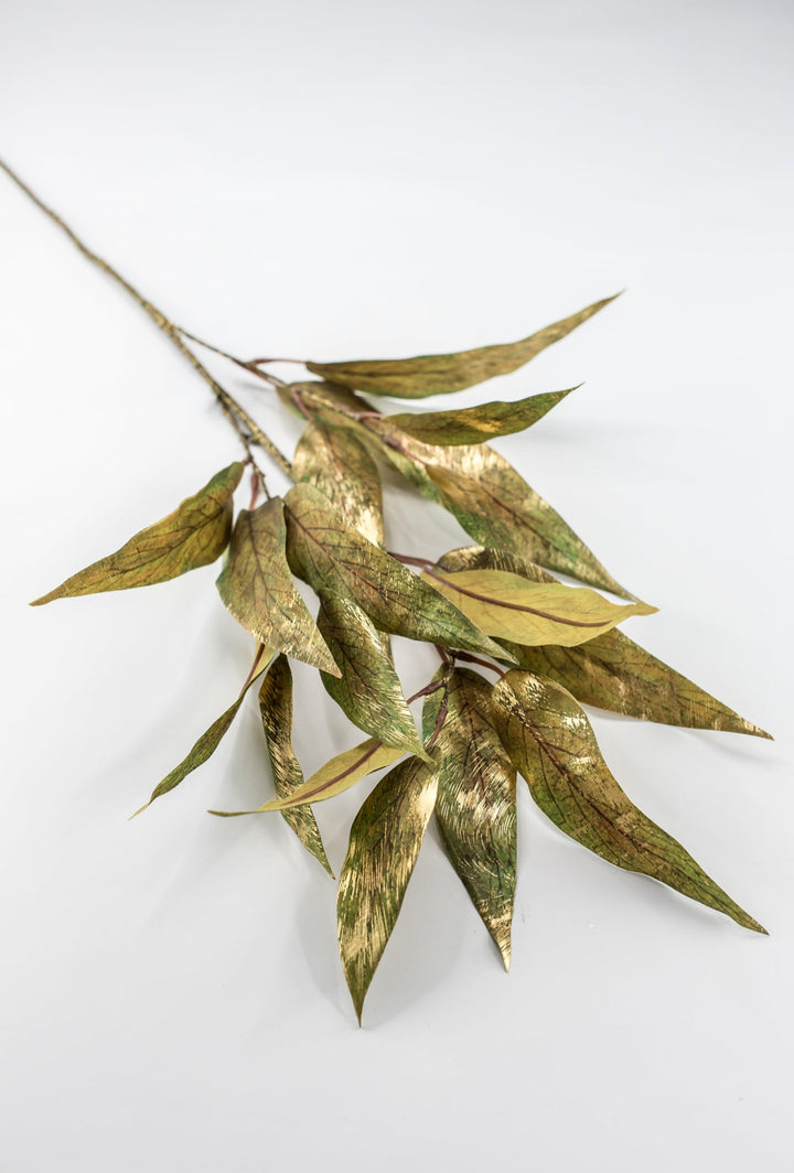 Green & Gold Metallic Eucalyptus Leaf Spray - 31" - Greenery MarketXDS320-GR/GO