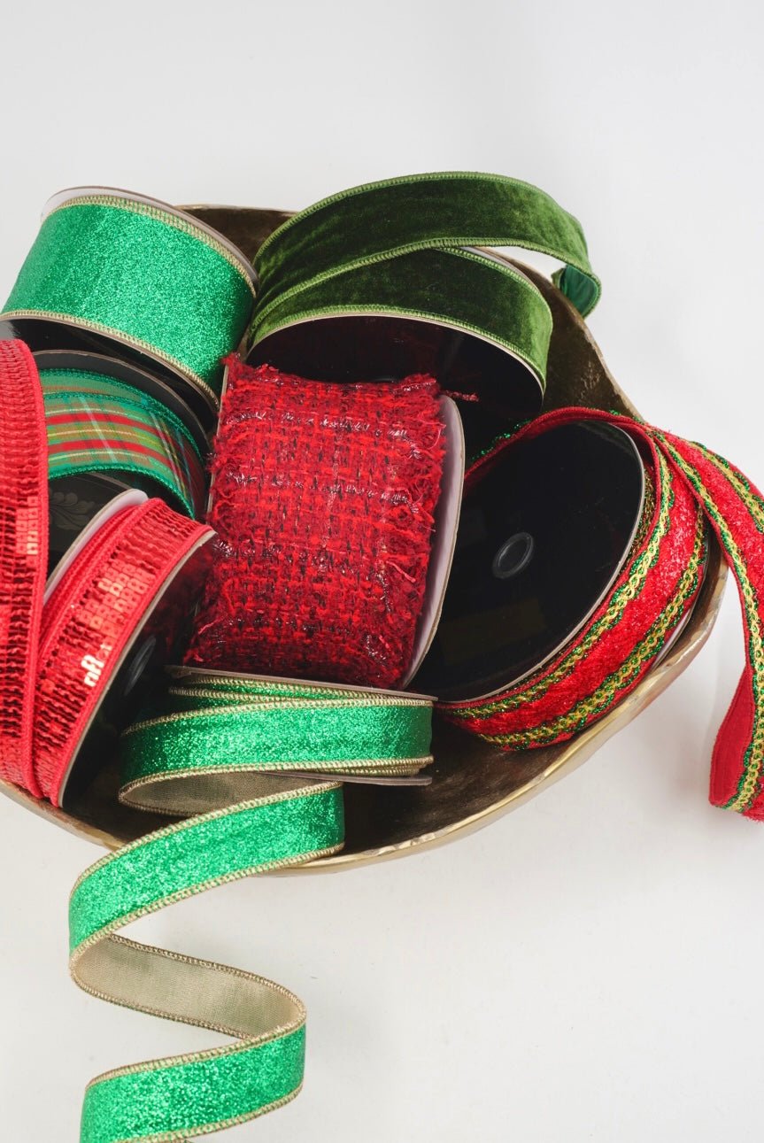 Green & Gold Metallic Ribbon - 1" - Greenery MarketRibbon208165