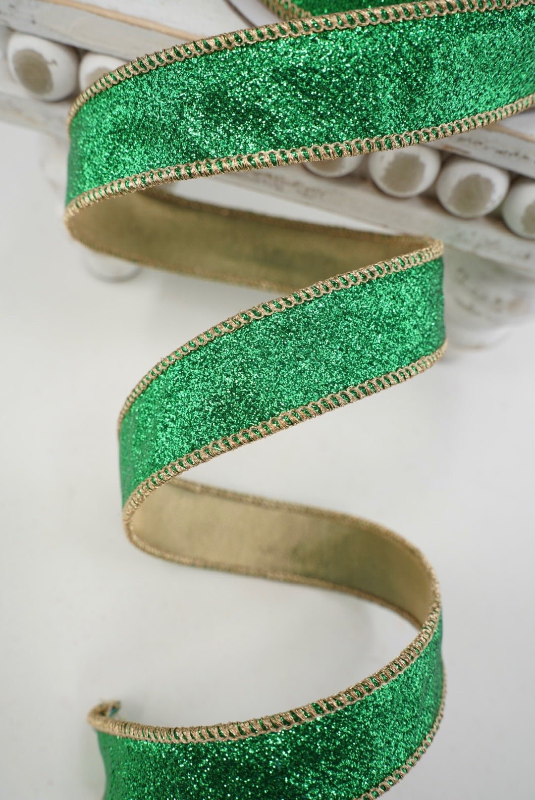 Green & Gold Metallic Ribbon - 1" - Greenery MarketRibbon208165