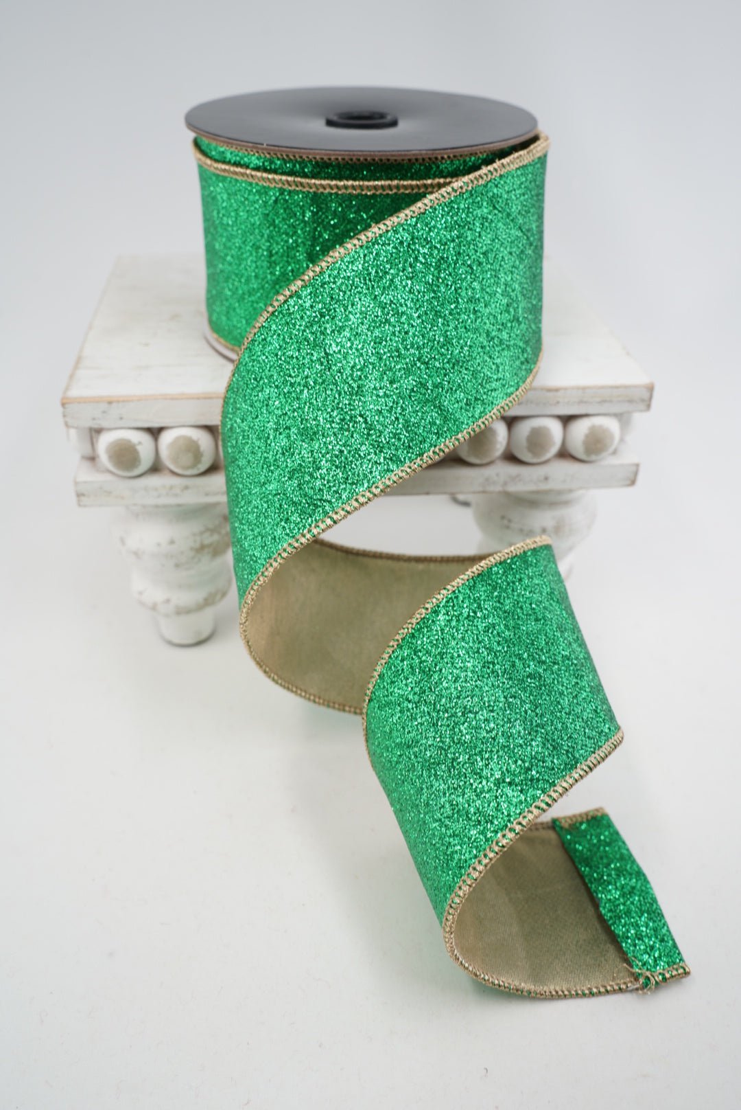 Green & Gold Metallic Wired Ribbon - 2.5" - Greenery MarketRibbon208166