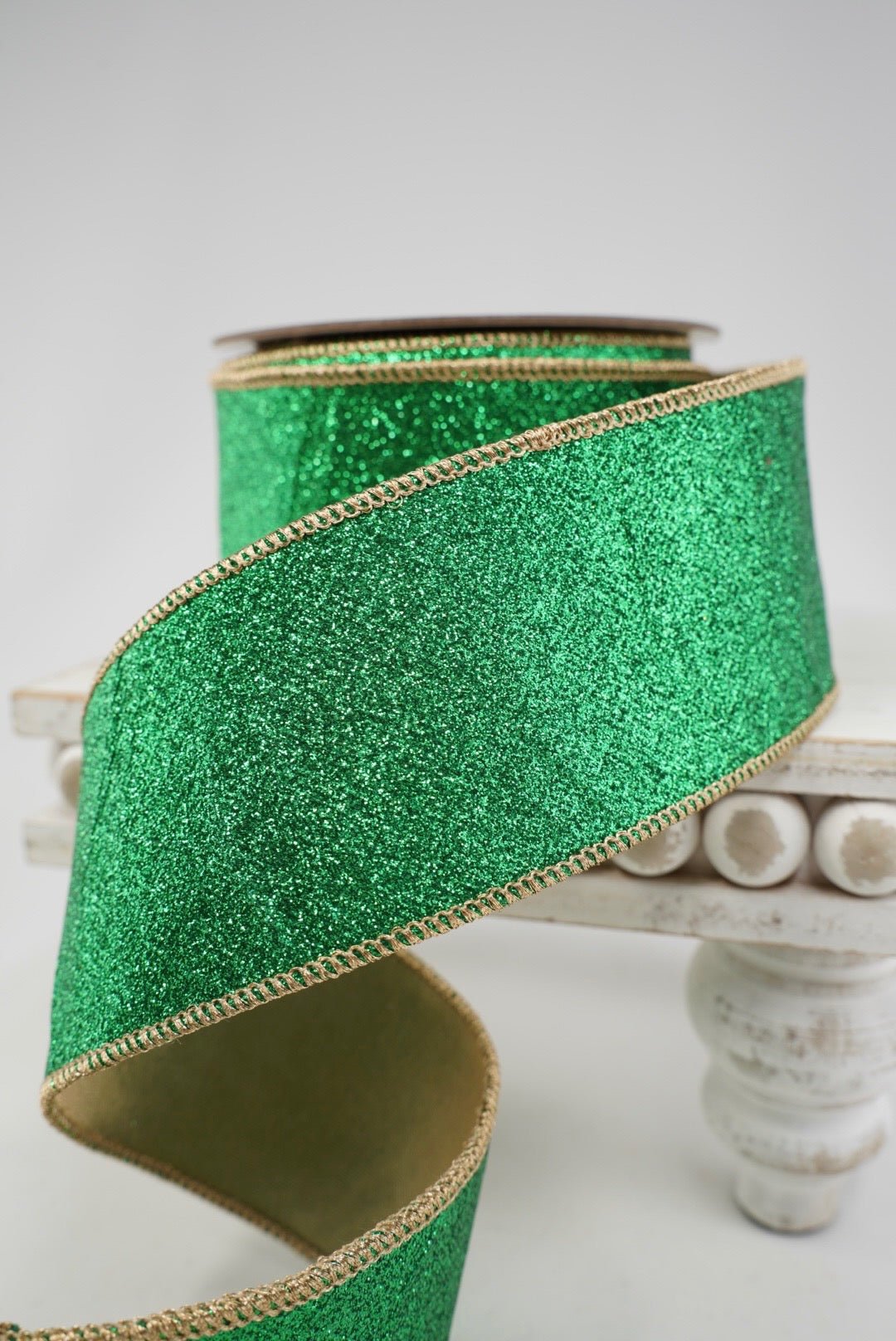 Green & Gold Metallic Wired Ribbon - 2.5" - Greenery MarketRibbon208166