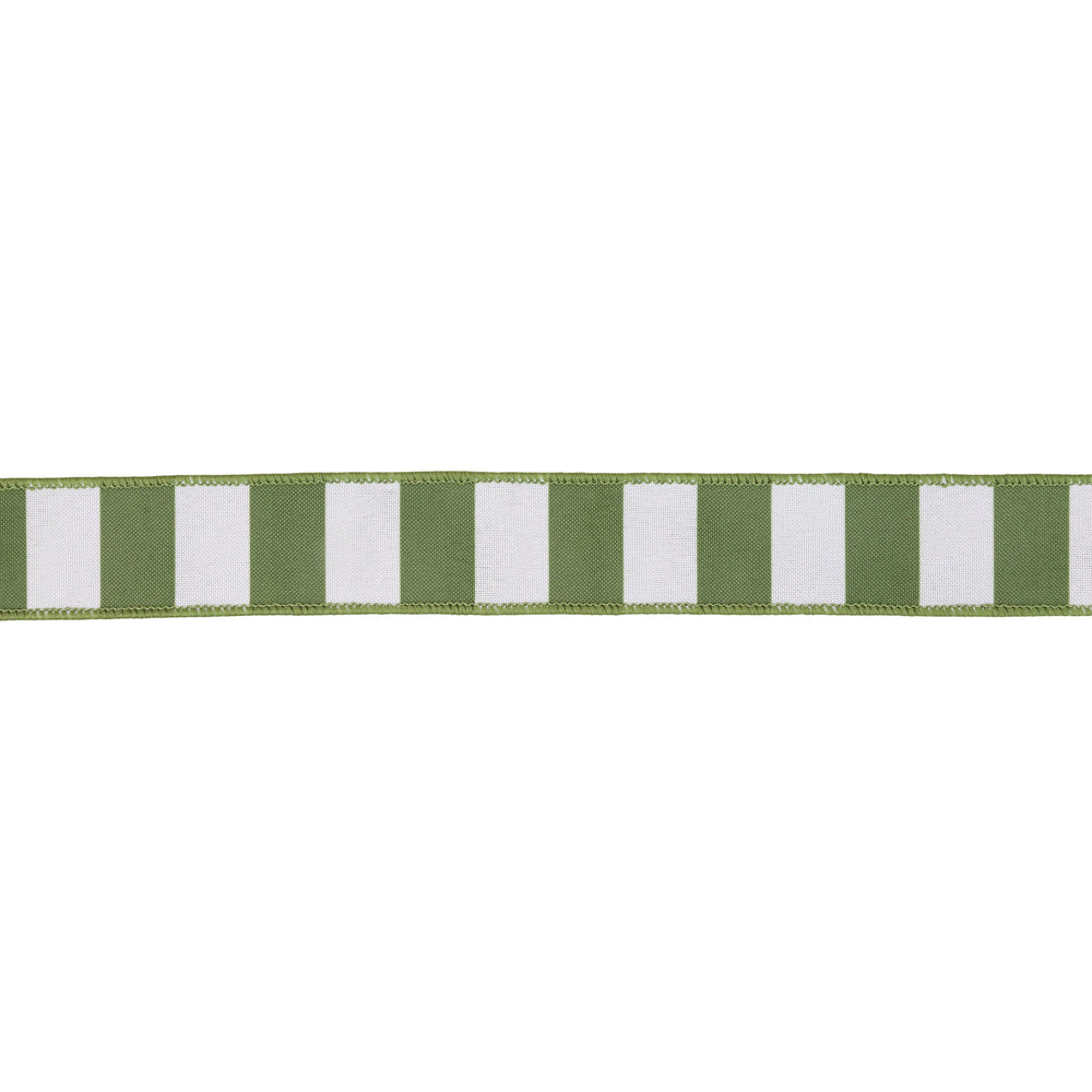 Green Horizontal Stripe With Green Backing Wired Ribbon - 1.5" - Greenery MarketWired Ribbon9335W-570-38E