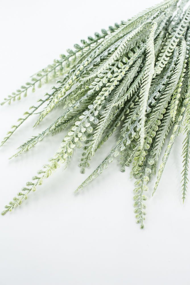 Green Iced Bead Grass Leaves Bush - Greenery Market86615ICE