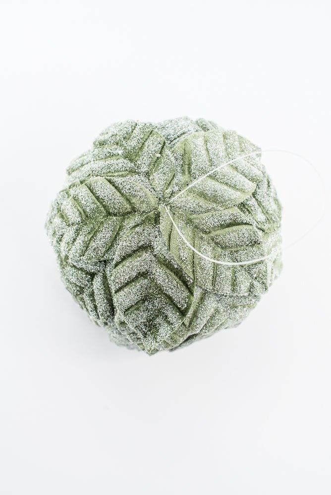 Green Leaves Layer Ball Ornament - 4.5" - Greenery Market86952GN