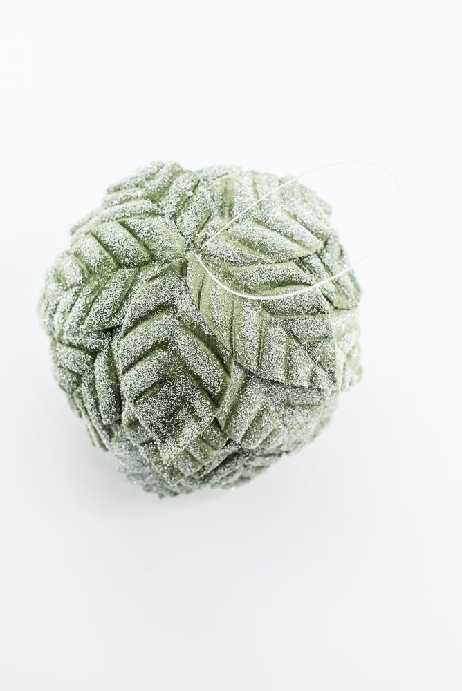 Green Leaves Layer Ball Ornament - 4.5" - Greenery Market86952GN