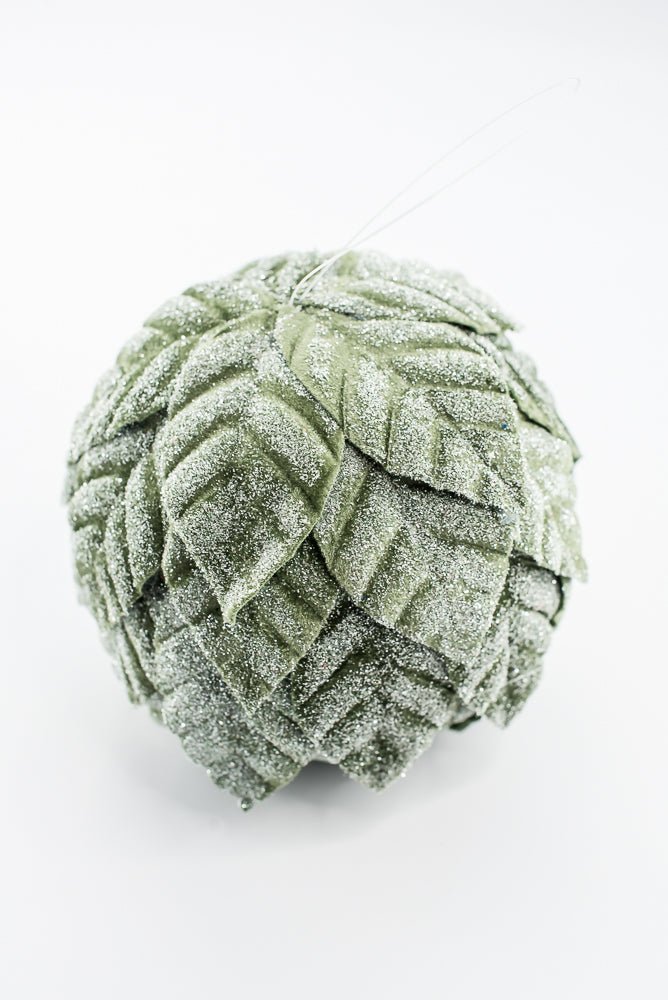 Green Leaves Layer Ball Ornament - 4.5" - Greenery Market86952GN