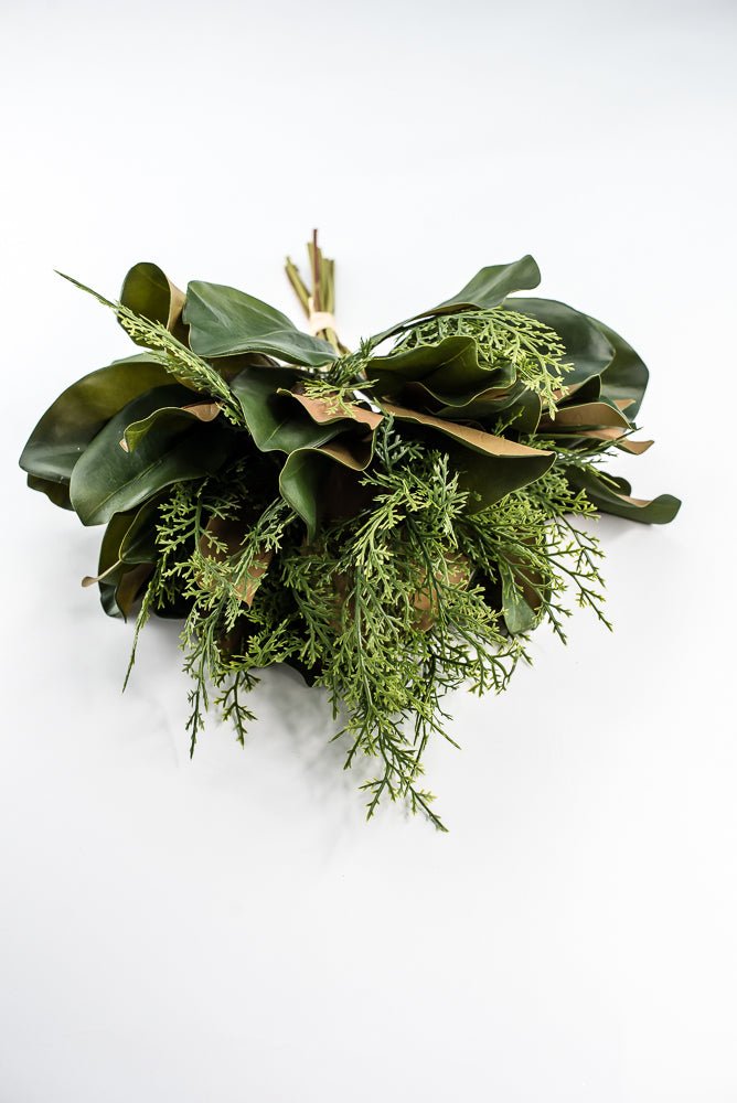 Green Magnolia Leaf & Cedar Bundle - 18" - Greenery MarketPM3581G