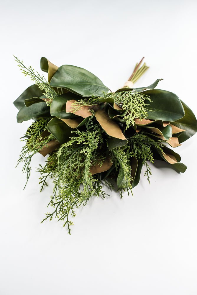 Green Magnolia Leaf & Cedar Bundle - 18" - Greenery MarketPM3581G