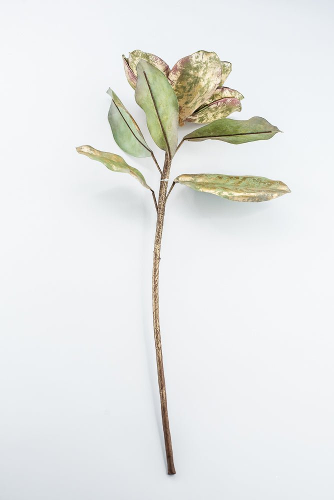 Green Metallic Antique Magnolia Spray - 23" - Greenery MarketXFS844-GR