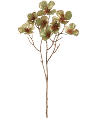 Green Metallic Dogwood Spray - 30" - Greenery MarketXFS598 - GR
