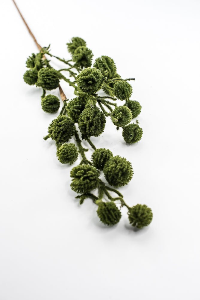 Green Moss Pom Pom Twig Spray - Greenery Market86303GN