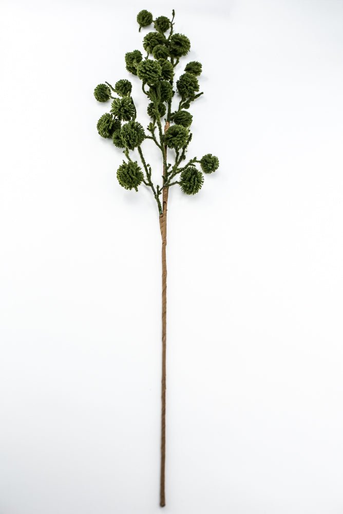 Green Moss Pom Pom Twig Spray - Greenery Market86303GN