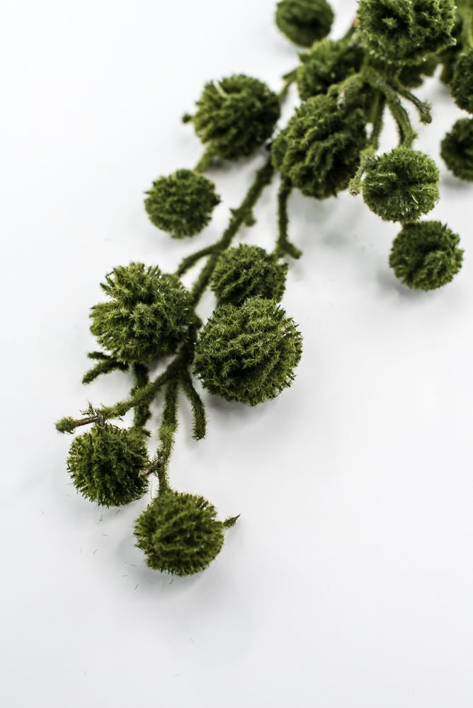Green Moss Pom Pom Twig Spray - Greenery Market86303GN