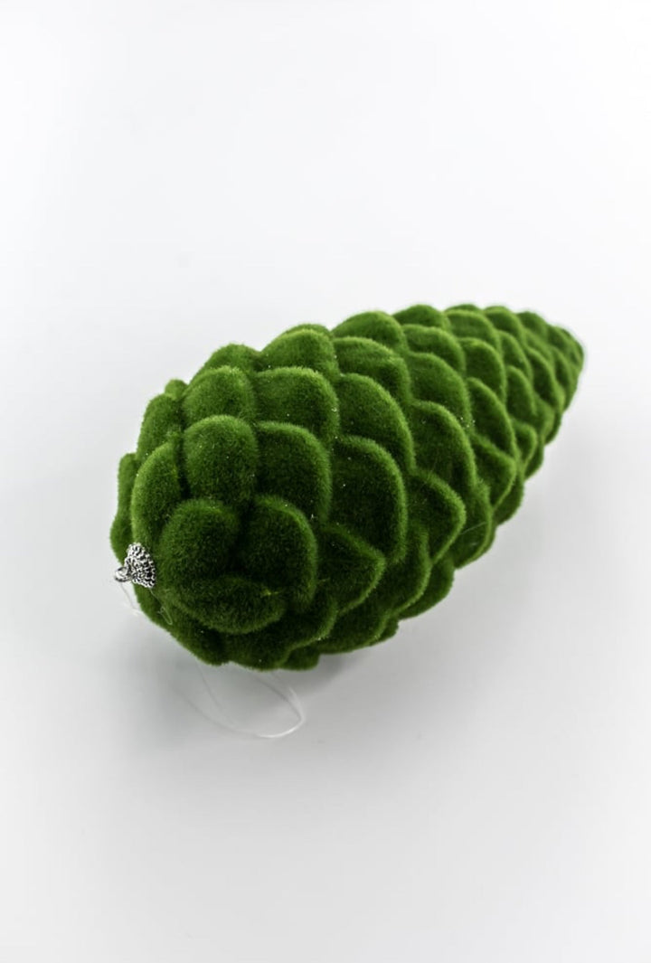 Green Ornament Flocked Pinecone - Greenery Market86380GN