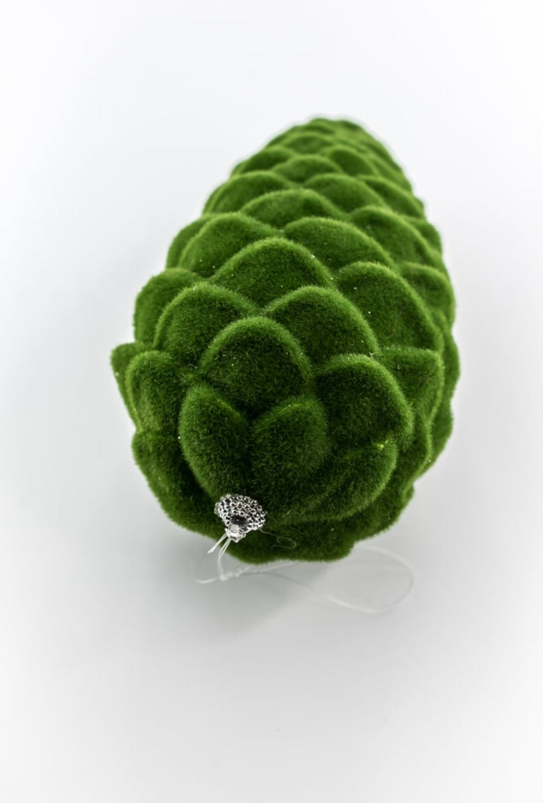 Green Ornament Flocked Pinecone - Greenery Market86380GN