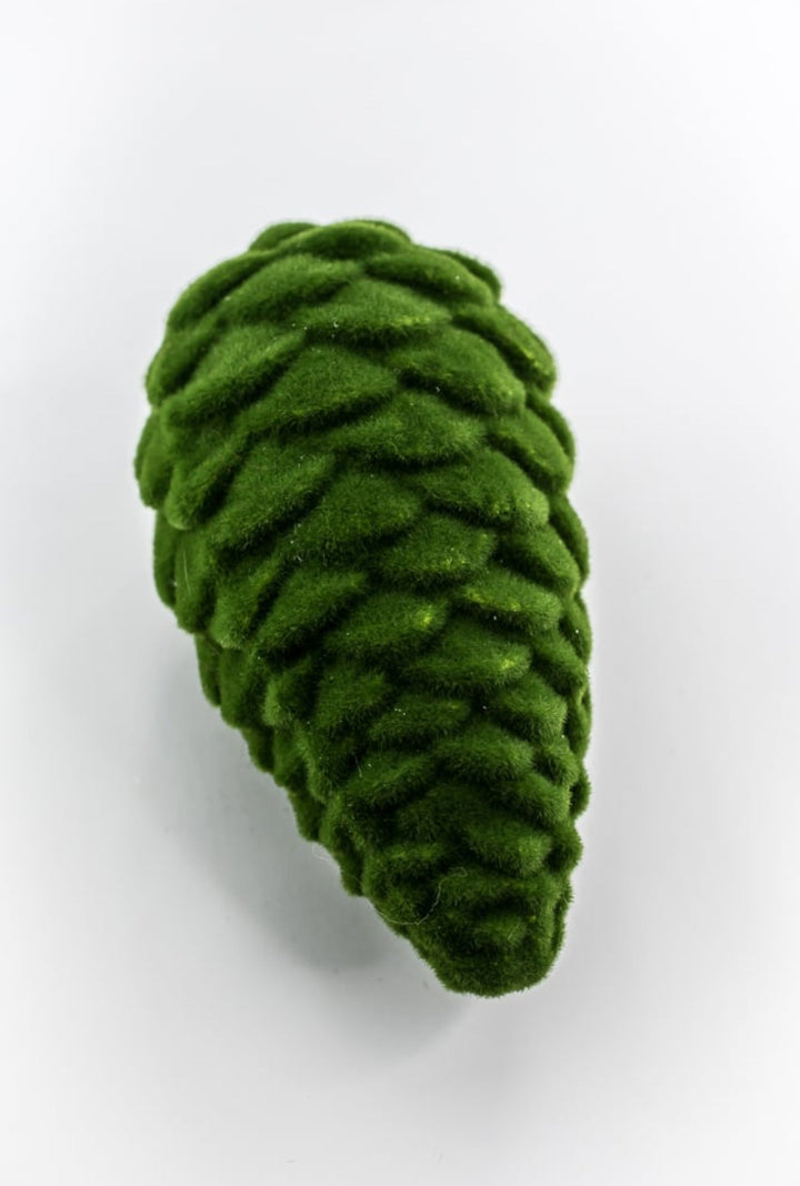 Green Ornament Flocked Pinecone - Greenery Market86380GN