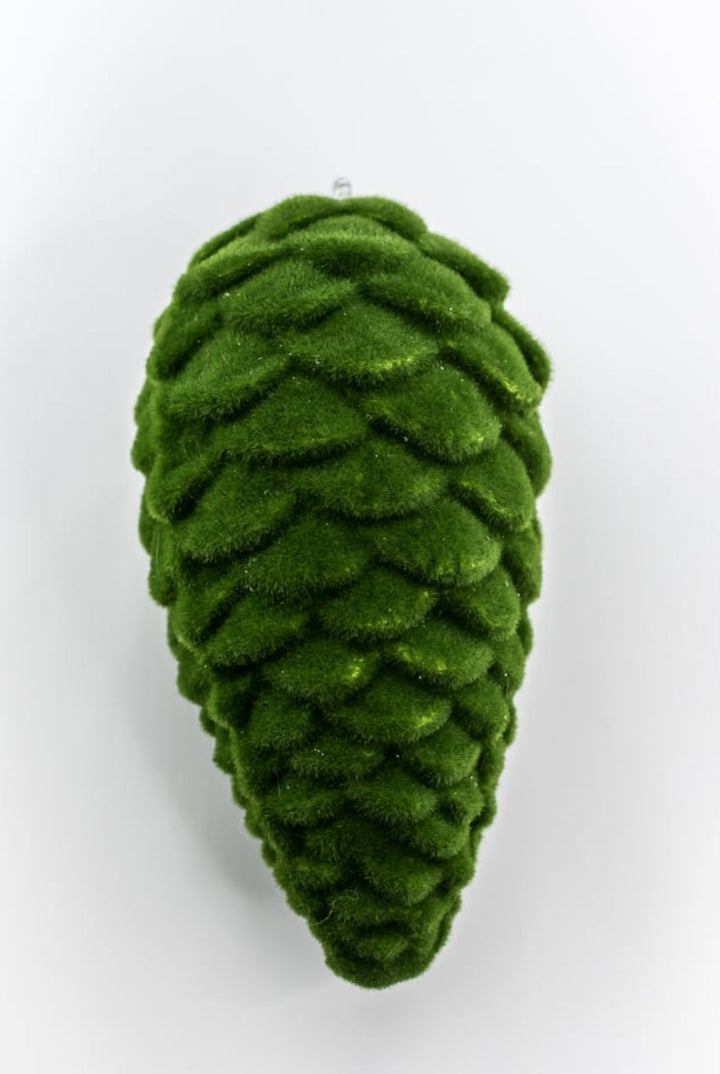 Green Ornament Flocked Pinecone - Greenery Market86380GN