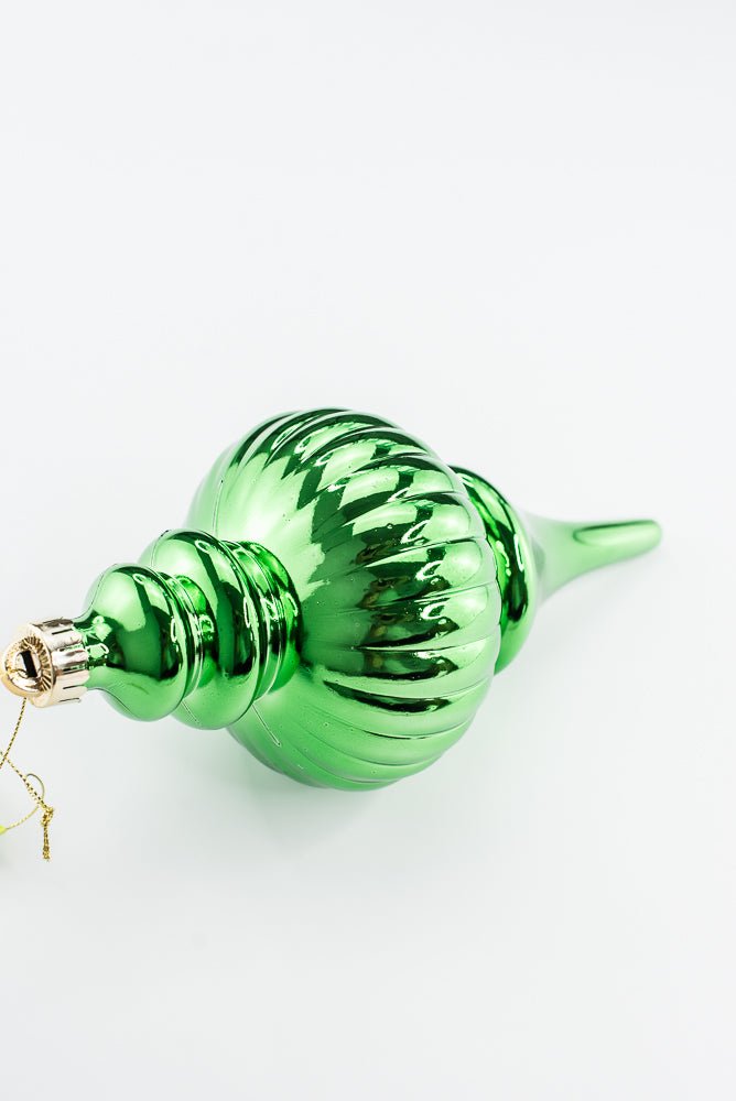 Green Ornament Metallic Finial - 10" - Greenery MarketOrnaments86958GN