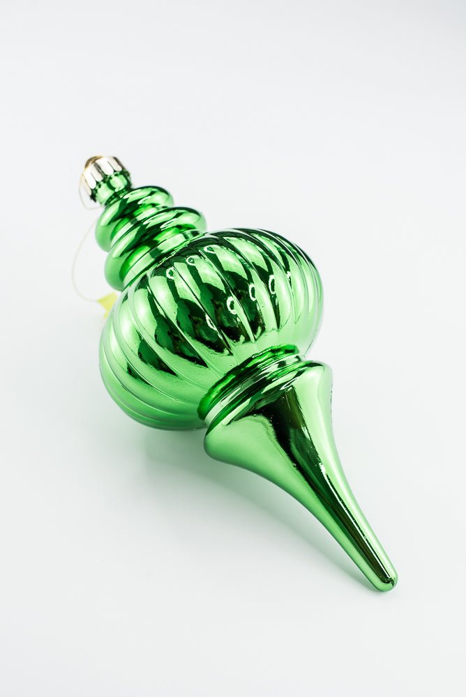 Green Ornament Metallic Finial - 10" - Greenery MarketOrnaments86958GN