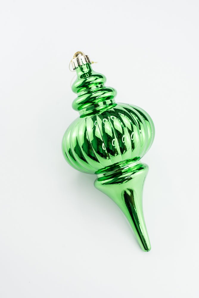 Green Ornament Metallic Finial - 10" - Greenery MarketOrnaments86958GN