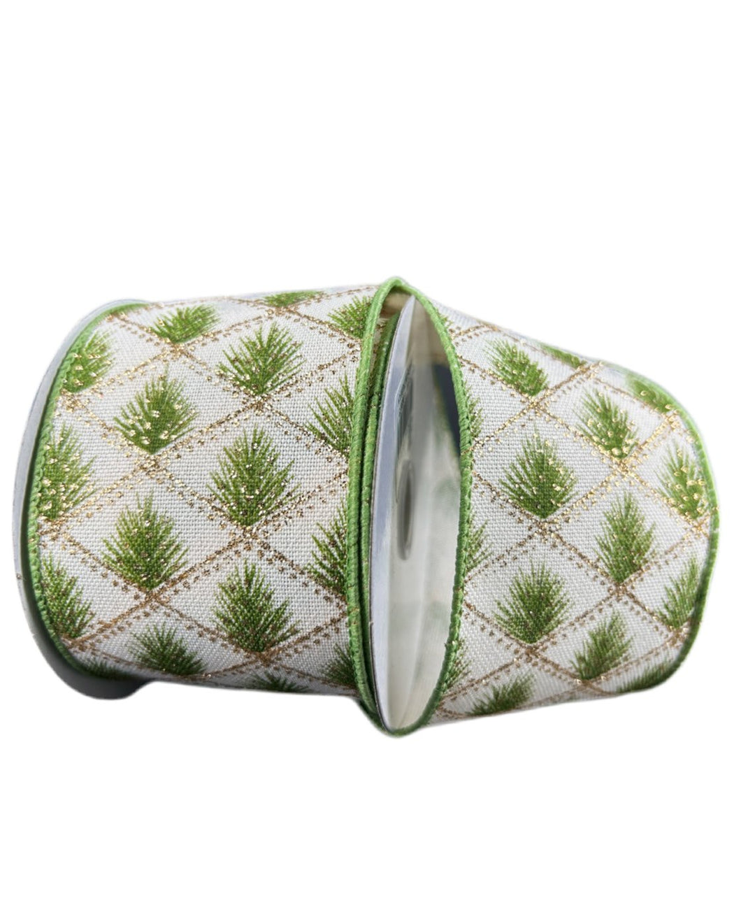 Green pine wired ribbon - 2.5” - Greenery MarketWired ribbon71474 - 40 - 08