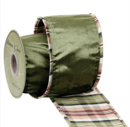 Green Plaid Ribbon - 4" - Greenery MarketRW9622 - GR