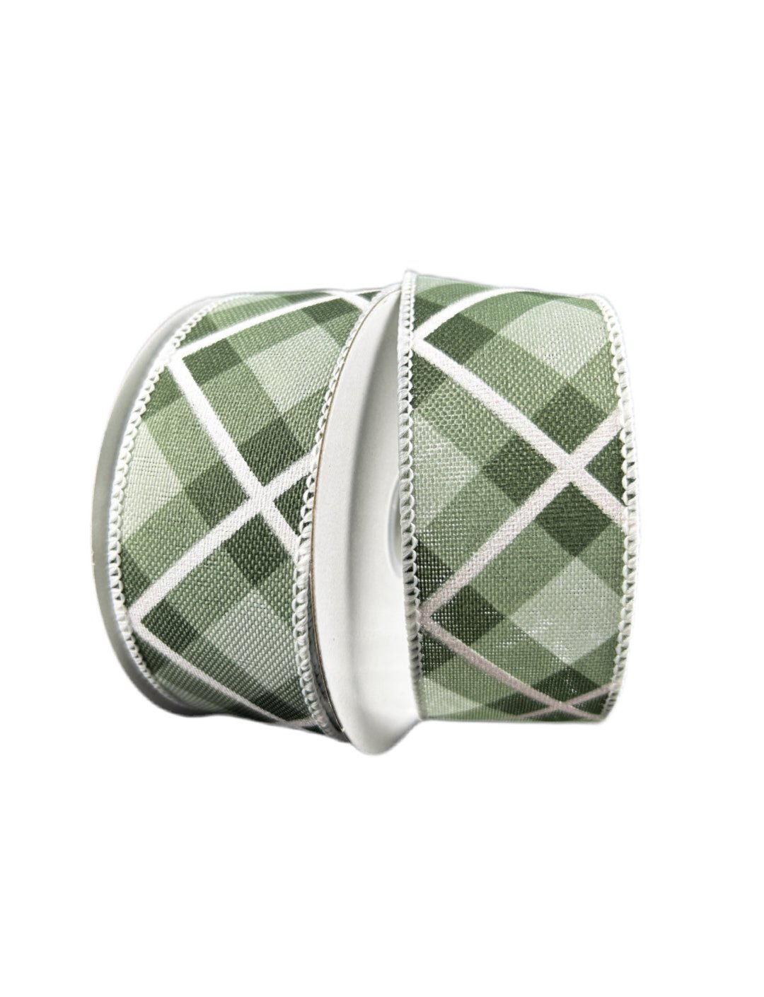 Green plaid wired ribbon 1.5” - Greenery MarketWinter and Christmas72248 - 09 - 06 - 24