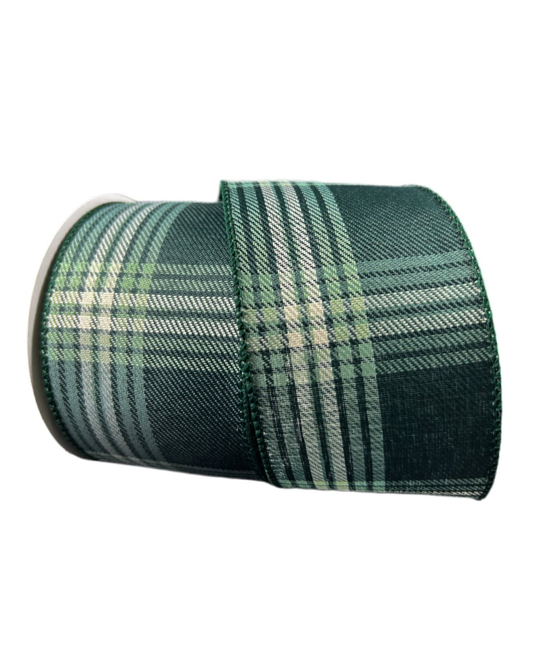 Green plaid wired ribbon 2.5” - Greenery MarketWinter and Christmas71484 - 40 - 06