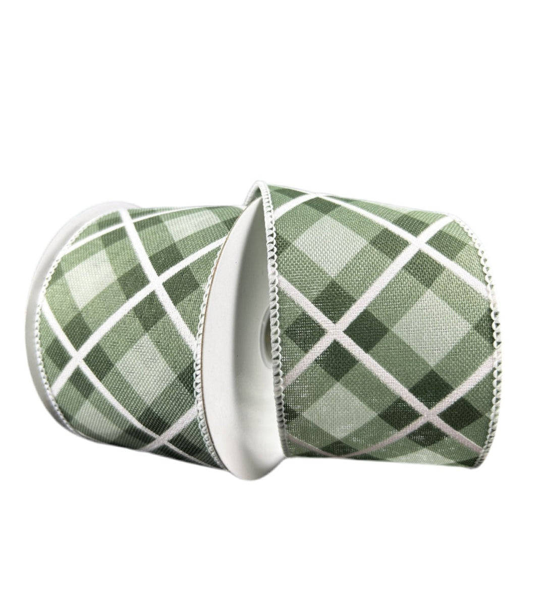 Green plaid wired ribbon 2.5” - Greenery MarketWinter and Christmas72248 - 40 - 06 - 24